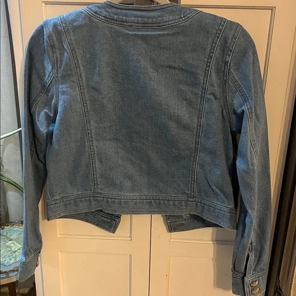 Central Park west Nevada girly collarless denim jacket - NWT sz s - Picture 6 of 6